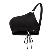 Load image into Gallery viewer, Black Shaping Asymmetric Bikini Top