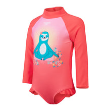 Load image into Gallery viewer, Meditating Sloth Digital Long Sleeves Frill Swimsuit