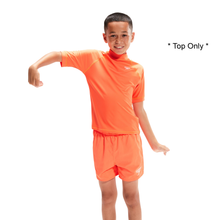Load image into Gallery viewer, Boys Boost Orange Printed Short Sleeve Rash Top
