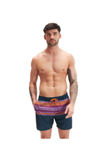 Load image into Gallery viewer, Carrot Cake Crochet Stripe Placement Leisure 16&quot; Watershort