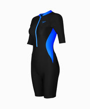 Load image into Gallery viewer, Sevres Blue Zip Front Short Sleeve Kneesuit