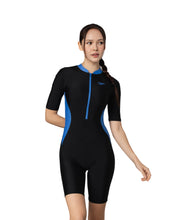 Load image into Gallery viewer, Sevres Blue Zip Front Short Sleeve Kneesuit