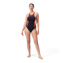 Load image into Gallery viewer, High Neck Splice Cross Back Swimsuit