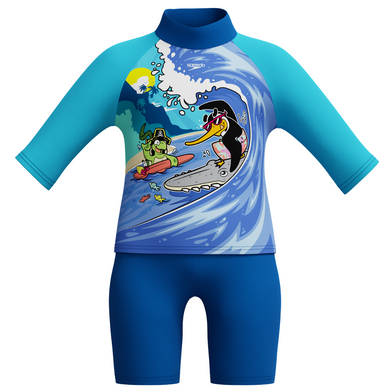 Boys Learn To Swim Sun Protection Top & Short (Surfs Up/Turkish Sea)