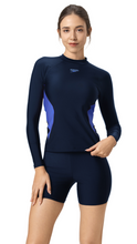 Load image into Gallery viewer, Long Sleeve Rash Top and Jammer Set (True Navy/Cobalt Pop)