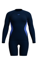 Load image into Gallery viewer, Long Sleeve Rash Top and Jammer Set (True Navy/Cobalt Pop)