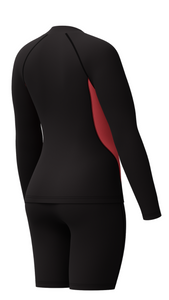 Long Sleeve Rash Top and Jammer Set (Black/Coral Sands)