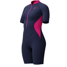 Load image into Gallery viewer, Neon Pink  Zip Front Short Sleeve Kneesuit