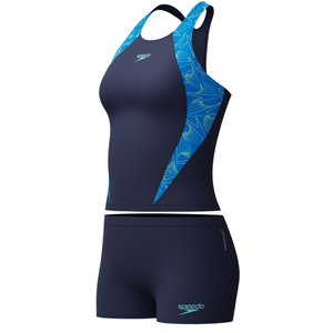 Spiral Boom Hyperboom Splice Tankini Set (Lagoon Blue)