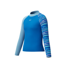 Load image into Gallery viewer, Hidden Fin Lagoon Blue Boys Printed Long Sleeve Rash Top