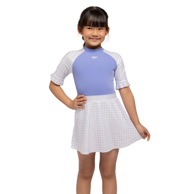 Splash & Learn 2.0 Girls Printed Swimdress 1Pc (Lolite/Orchid Hush)