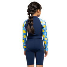 Load image into Gallery viewer, Splash &amp; Learn 2.0 Girls Printed All-In-One Sun Suit 1Pc (Diplomatique/Lemon Printed)