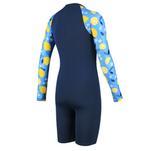 Load image into Gallery viewer, Splash &amp; Learn 2.0 Girls Printed All-In-One Sun Suit 1Pc (Diplomatique/Lemon Printed)