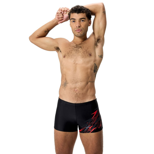 Speedo Medley Logo Aquashort Anthracite/High Risk Red 8-11354003 ...