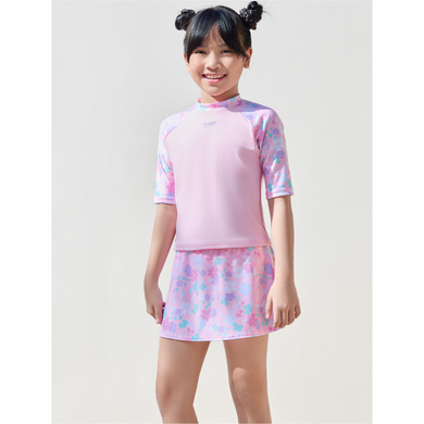 S&L Floral Print Swim Skirt and Long Sleeve Rash Top