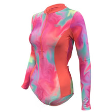 Load image into Gallery viewer, Printed Long Sleeve Wrap Back 1PC (Hula Blend/Coral Sands)