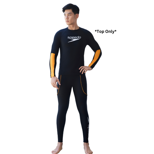Wave Chasers Male Long Sleeve Rash Top Sun Protection (Mandarin Peel)