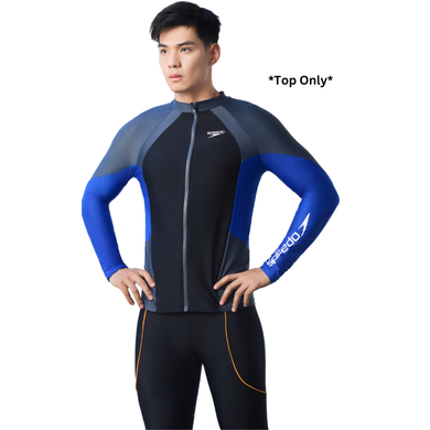 Wave Chasers Male Zip Long Sleeve Sun Protection (True Cobalt)