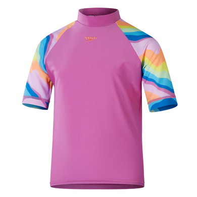 Botanical Print Girls Printed Short Sleeve Sun Top (Kiki Pink)