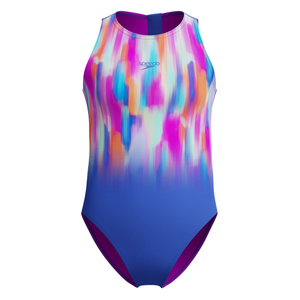 Girls Printed Hydrasuit (Stylish Blur/Cobalt Pop)