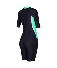 Load image into Gallery viewer, Green Glow Zip Front Short Sleeve Kneesuit