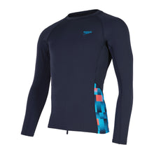 Load image into Gallery viewer, End+ Splice Rash Top Pixelated Print (True Navy/Picton Blue)