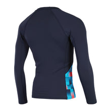 Load image into Gallery viewer, End+ Splice Rash Top Pixelated Print (True Navy/Picton Blue)