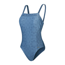 Load image into Gallery viewer, Amberglow Shaping Printed Square Neck (Spruce Blue)