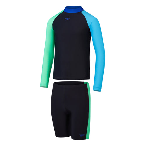 Harlequin Boys Colorblock Rash Top and Jammer Set