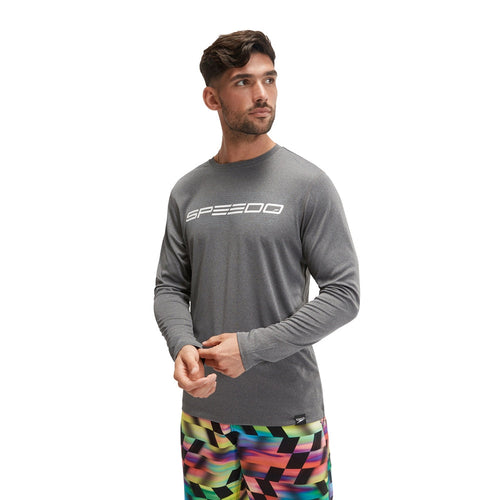 Anthracite Long Sleeve Graphic Swim Shirt