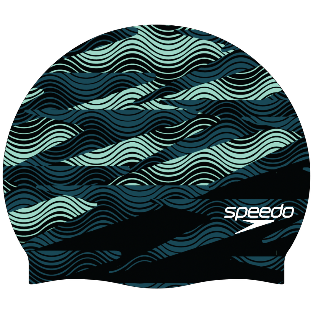 Dark Teal Semi Tide Printed Silicone Cap