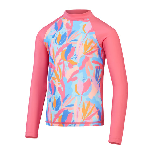 Fandango Pink Girls Printed Long Sleeve Rash Top