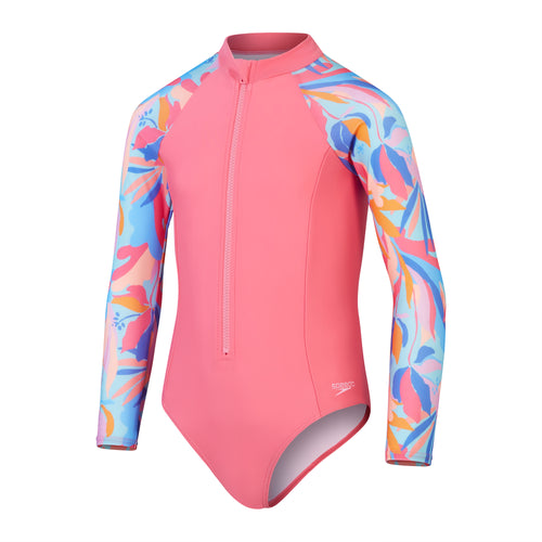 Fandango Pink Girls Long Sleeve Swimsuit