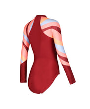 Load image into Gallery viewer, Wave Oxblood Long Sleeve Paddle Suit