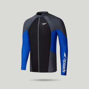 Wave Chasers Male Zip Long Sleeve Sun Protection (True Cobalt)