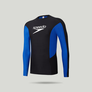 Wave Chasers Male Long Sleeve Rash Top Sun Protection (True Cobalt)