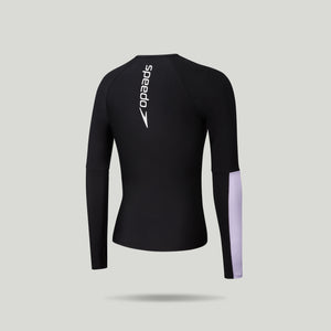 Wave Chasers Female Zip Long Sleeve Rash Top Sun Protection (Lilac Pear)