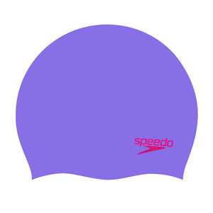 Junior Lilac Plain Silicone Swimcap