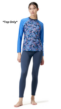 Load image into Gallery viewer, Paisley Print Printed Long Sleeve Swim Tee