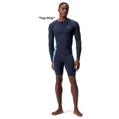End+ Splice Rash Top Pixelated Print (True Navy/Picton Blue)