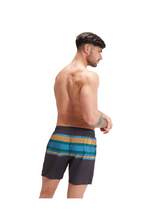 Load image into Gallery viewer, Baja Blue Crochet Stripe Placement Leisure 16&quot; Watershort