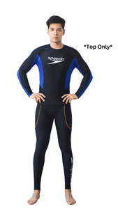 Wave Chasers Male Long Sleeve Rash Top Sun Protection (True Cobalt)