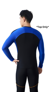 Wave Chasers Male Long Sleeve Rash Top Sun Protection (True Cobalt)