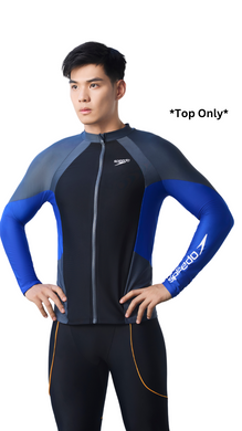 Wave Chasers Male Zip Long Sleeve Sun Protection (True Cobalt)