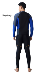 Wave Chasers Male Zip Long Sleeve Sun Protection (True Cobalt)