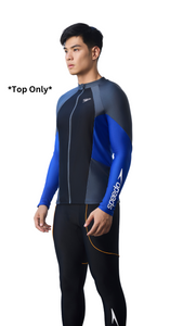 Wave Chasers Male Zip Long Sleeve Sun Protection (True Cobalt)