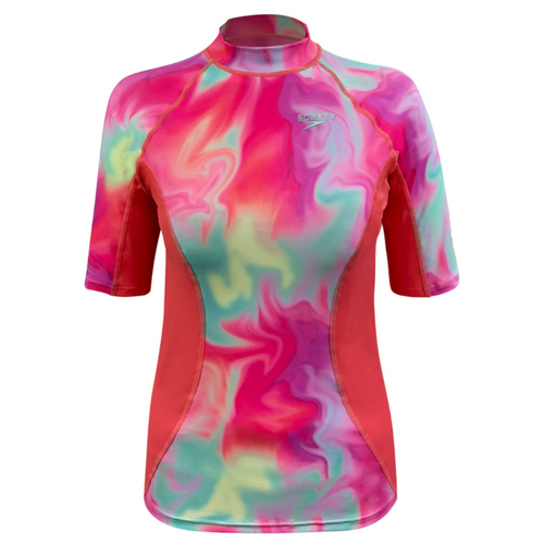 Printed Short Sleeve Rash Top (Hula Blend Coral Sands)
