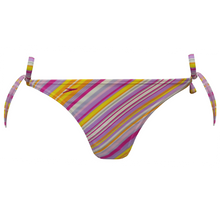 Load image into Gallery viewer, Tie Side Tri Bikini Bottom (Sunshine Stripe Candy)