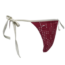 Load image into Gallery viewer, Tie Side Tri Bikini Bottom (BV Polka Ribes/White)