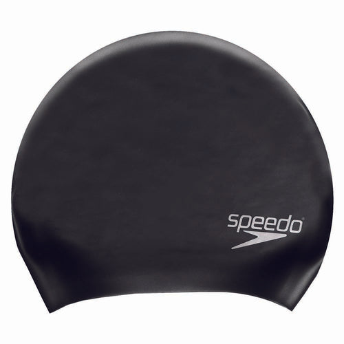 Long Hair Silicone Swimcap (Black)